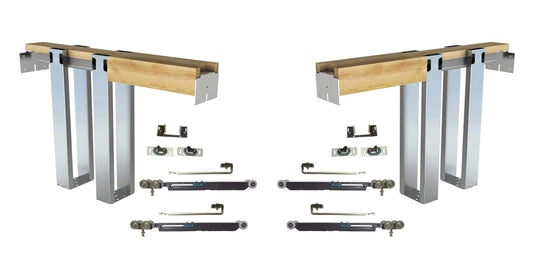 HBP-DOUBLE- Pocket Door Frame Kit  with Soft Close and Soft Open  -2 x 4 (  80", 84"  and  96"Height Doors) - Hartford Building Products